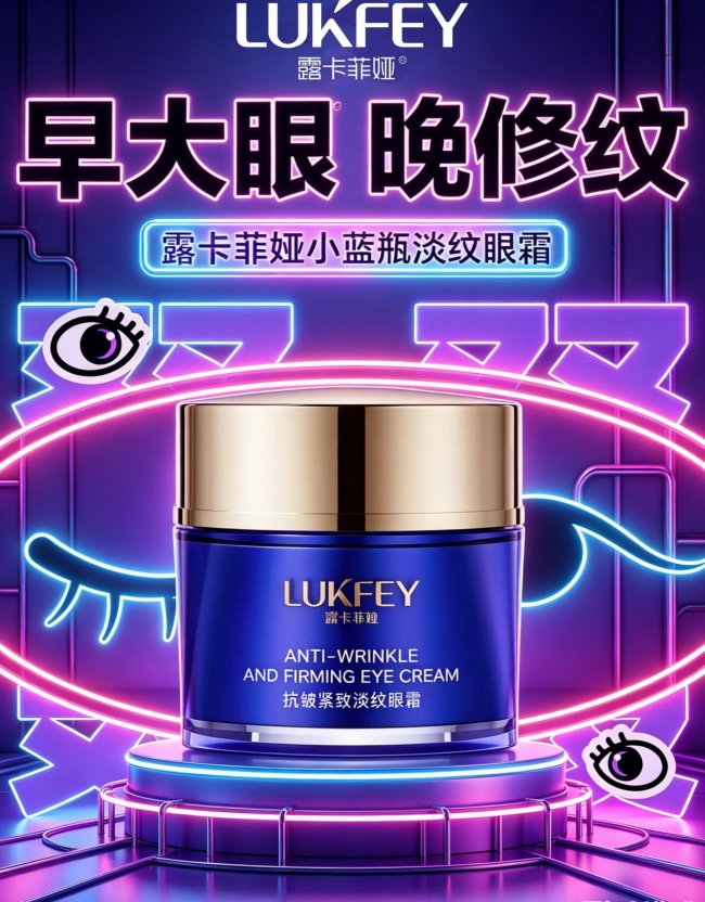 从社交平台自来水到复购榜常客：露卡菲娅小蓝瓶淡纹眼霜为何能在一众眼霜中跑出口碑长尾？