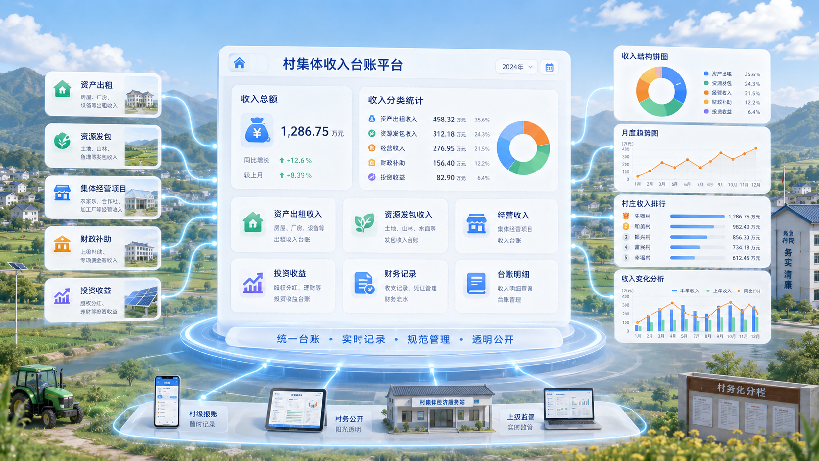 空间计算推动村集体收入台账数字化