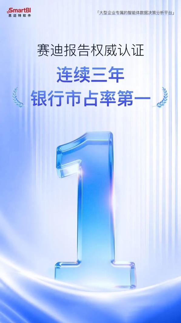 连续3年银行市占率第一，思迈特软件再获赛迪权威认可