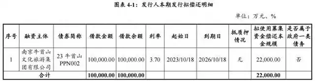 南京牛首山文旅中票遭西南证券撤标，有息债务超250亿元，去年净利润下降七成